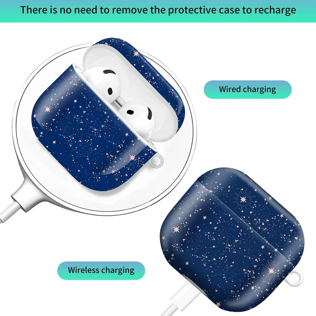 Alt view image 2 of 6 - Compatiable with AirPod 4 Protective Case 2024, Soft Protective Case with Keychain for Women,Cute Shockproof Charging Case Cover for AirPod 4(Magic Cosmic Sky)