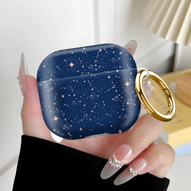 Alt view image 6 of 6 - Compatiable with AirPod 4 Protective Case 2024, Soft Protective Case with Keychain for Women,Cute Shockproof Charging Case Cover for AirPod 4(Magic Cosmic Sky)