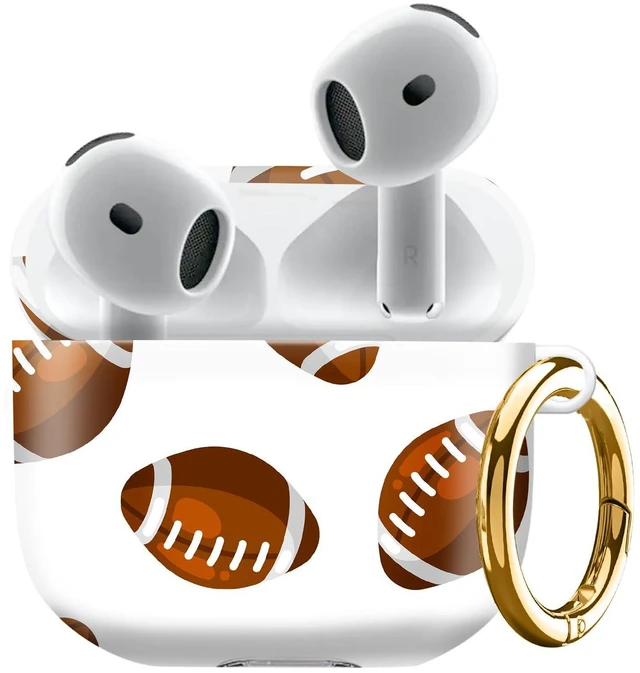 Main image of Compatiable with AirPod 4 Protective Case 2024, Soft Protective Case with Keychain for Women,Cute Shockproof Charging Case Cover for AirPod 4(American Football)