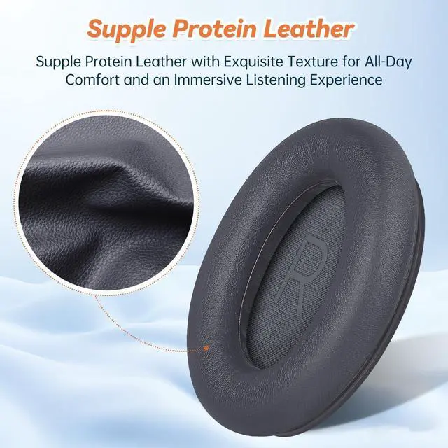 Alt view image 2 of 6 - Replacement Ear Pads for Bose QuietComfort 45 35 ii (QC45 QC35) Headphones, Earpads Cushions for QC SE SC & New Quiet Comfort (Deep Bass), with Softer Foam & Protein Leather (Eclipse Grey)