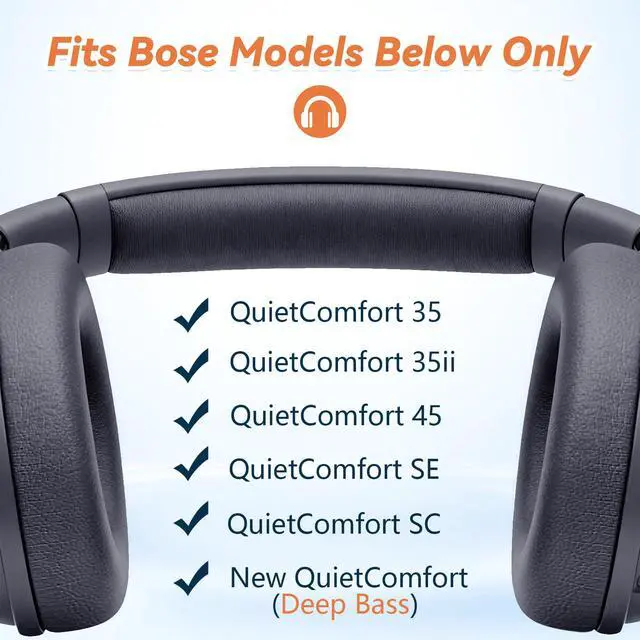 Alt view image 6 of 6 - Replacement Ear Pads for Bose QuietComfort 45 35 ii (QC45 QC35) Headphones, Earpads Cushions for QC SE SC & New Quiet Comfort (Deep Bass), with Softer Foam & Protein Leather (Eclipse Grey)