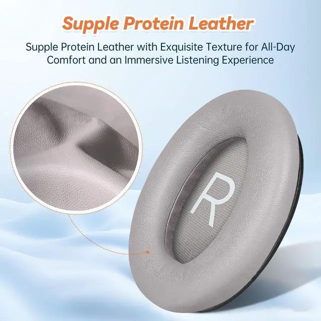 Alt view image 2 of 6 - Replacement Ear Pads for Bose QuietComfort 45 35 ii (QC45 QC35) Headphones, Earpads Cushions for QC SE SC & New Quiet Comfort (Deep Bass), with Softer Foam & Protein Leather (Sandstone)