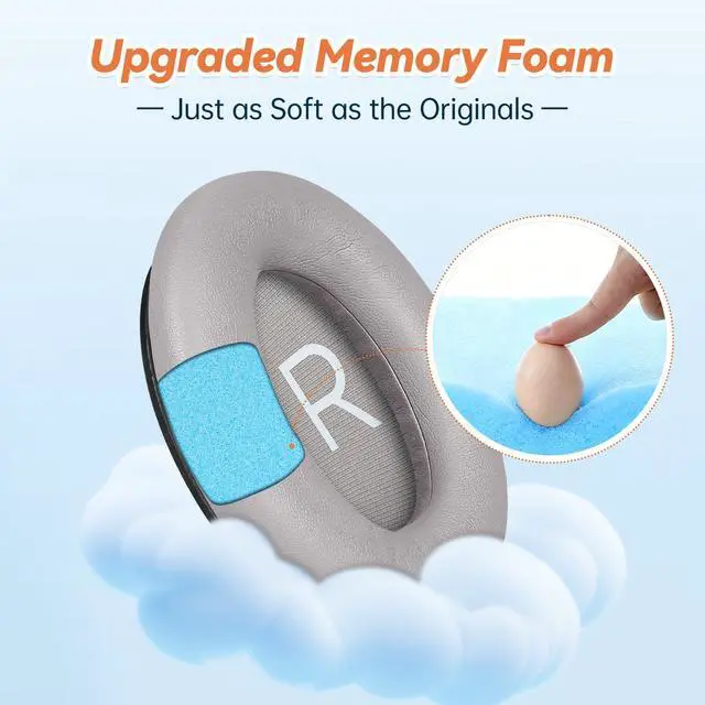 Alt view image 3 of 6 - Replacement Ear Pads for Bose QuietComfort 45 35 ii (QC45 QC35) Headphones, Earpads Cushions for QC SE SC & New Quiet Comfort (Deep Bass), with Softer Foam & Protein Leather (Sandstone)