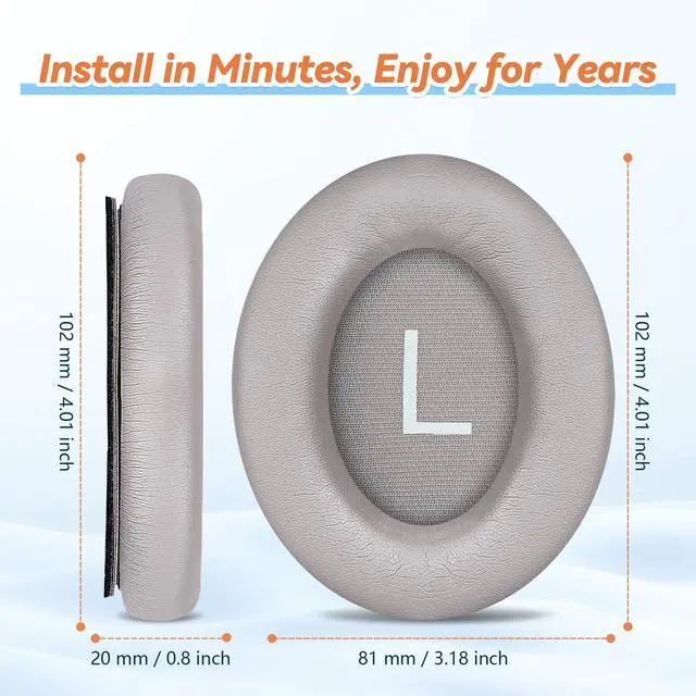 Alt view image 5 of 6 - Replacement Ear Pads for Bose QuietComfort 45 35 ii (QC45 QC35) Headphones, Earpads Cushions for QC SE SC & New Quiet Comfort (Deep Bass), with Softer Foam & Protein Leather (Sandstone)