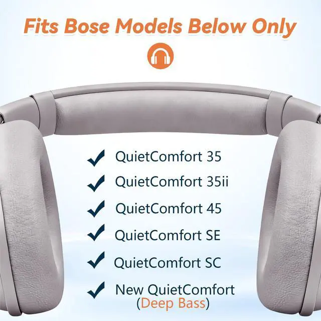 Alt view image 6 of 6 - Replacement Ear Pads for Bose QuietComfort 45 35 ii (QC45 QC35) Headphones, Earpads Cushions for QC SE SC & New Quiet Comfort (Deep Bass), with Softer Foam & Protein Leather (Sandstone)