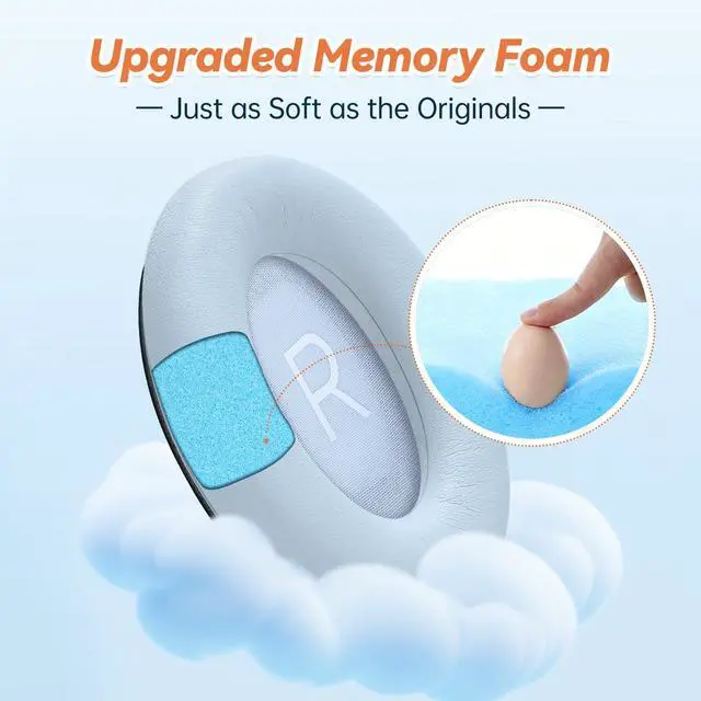 Alt view image 3 of 6 - Replacement Ear Pads for Bose QuietComfort 45 35 ii (QC45 QC35) Headphones, Earpads Cushions for QC SE SC & New Quiet Comfort (Deep Bass), with Softer Foam & Protein Leather (Moonstone Blue)