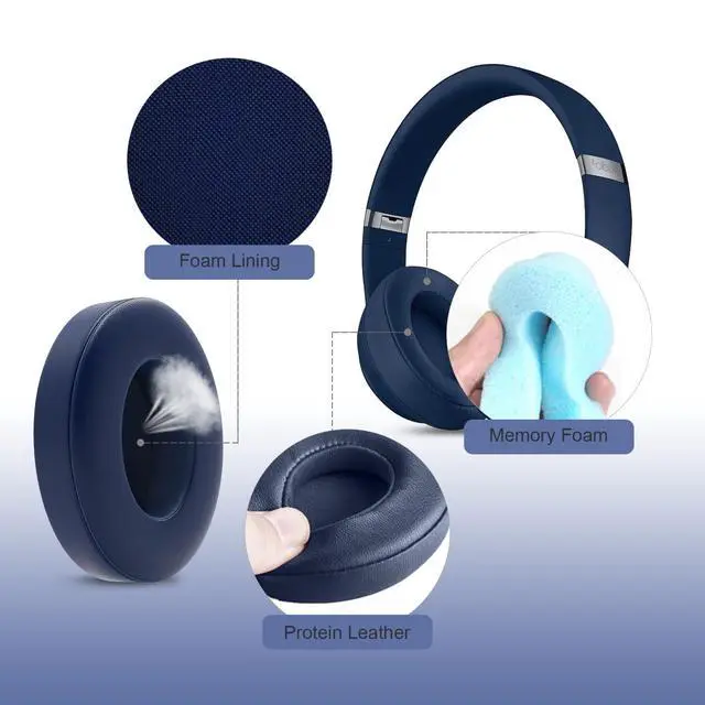 Alt view image 5 of 6 - Replacement Ear Pads for Beats Studio3, Studio 2, Blue | Ear Covers Earpads Cushions Compatible with Beats Studio3/2 Headphone