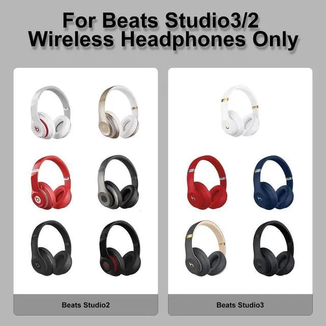 Alt view image 2 of 6 - Replacement Ear Pads for Beats Studio3, Studio 2, Black | Ear Covers Earpads Cushions Compatible with Beats Studio3/2 Headphone