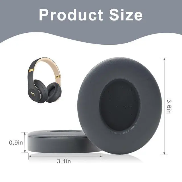 Alt view image 5 of 6 - Replacement Ear Pads for Beats Studio3, Studio 2, Grey | Ear Covers Earpads Cushions Compatible with Beats Studio3/2 Headphone