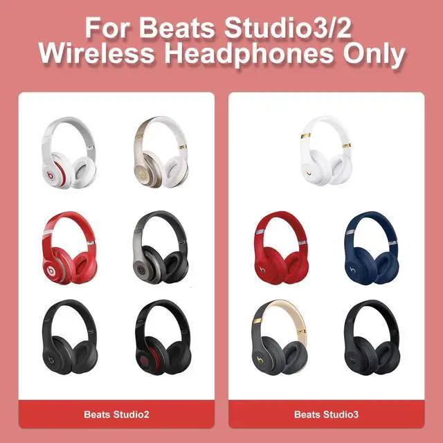 Alt view image 2 of 6 - Replacement Ear Pads for Beats Studio3, Studio 2, Red | Ear Covers Earpads Cushions Compatible with Beats Studio3/2 Headphone