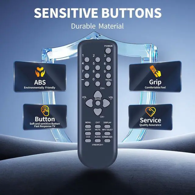 Alt view image 6 of 7 - 076E0RC011 Replacement Remote Control for SANSUI TV HDLCD1909 HDLCD185W HDLCD19WB HDLCD1909A HDLCD1909B