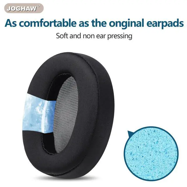 Alt view image 3 of 6 - Replacement Ear Pads for Headphones - Compatible for Sony MDR-1AM2 | Premium Ice Silk Cloth Cushions with Soft Memory Foam for Comfort - Black