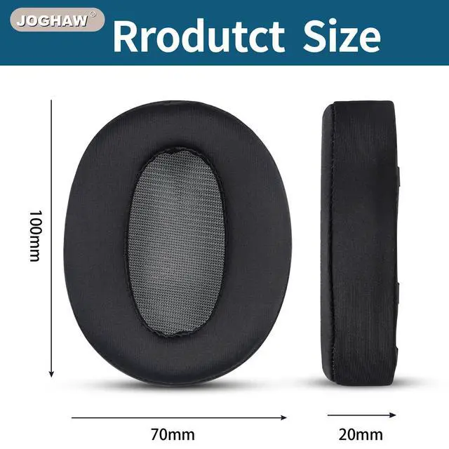 Alt view image 4 of 6 - Replacement Ear Pads for Headphones - Compatible for Sony MDR-1AM2 | Premium Ice Silk Cloth Cushions with Soft Memory Foam for Comfort - Black