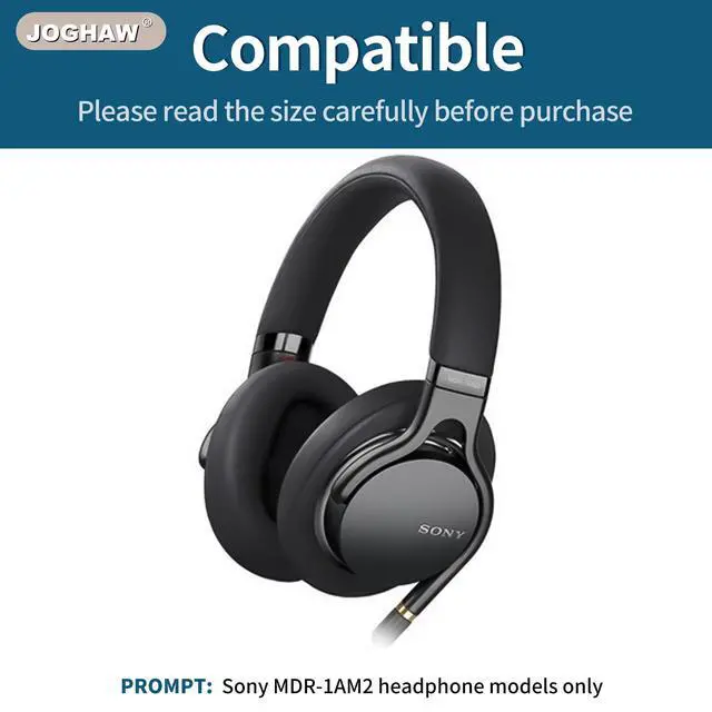 Alt view image 6 of 6 - Replacement Ear Pads for Headphones - Compatible for Sony MDR-1AM2 | Premium Ice Silk Cloth Cushions with Soft Memory Foam for Comfort - Black
