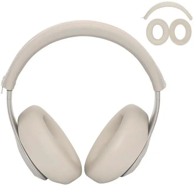 Main image of Silicone Sweat Ear Covers Headband Cover for Beats Studio Pro & Beats Studio 3 Headphones Accessories, Soft Earpad Covers Case Cover Protector Sweatproof & Easy to Clean - Beige