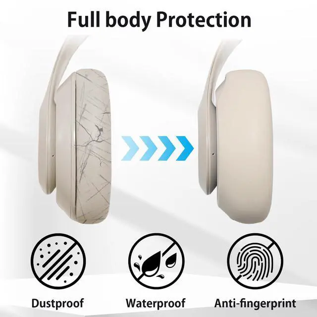 Alt view image 5 of 6 - Silicone Sweat Ear Covers Headband Cover for Beats Studio Pro & Beats Studio 3 Headphones Accessories, Soft Earpad Covers Case Cover Protector Sweatproof & Easy to Clean - Beige