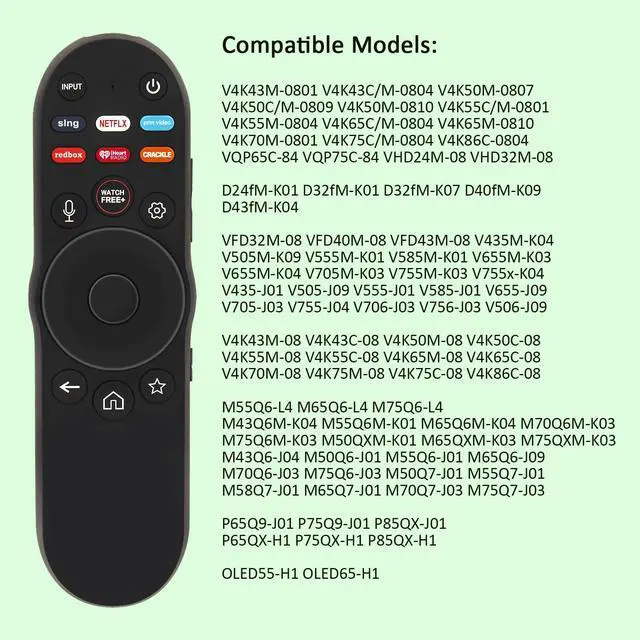 Alt view image 4 of 7 - Replacement Voice Remote XRT270, Universal Smart Remote Fit for Vizio 2023 | 2024 4K Smart TV