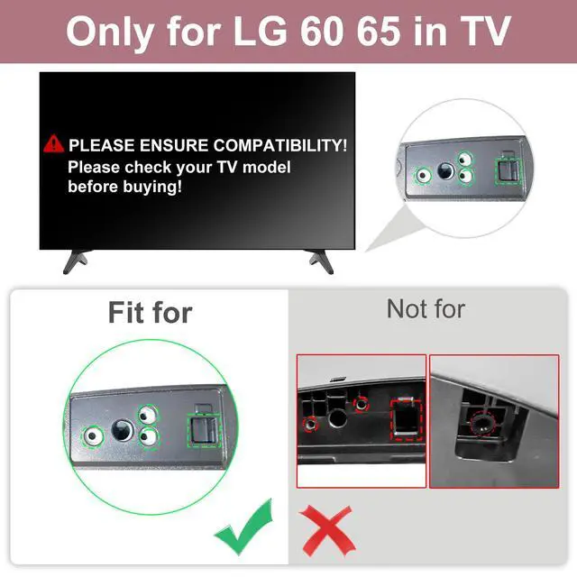 Alt view image 3 of 6 - Stand for LG TV Legs Replacement, TV Stand Legs for LG TV Stand 60UM/65UM/60UN/65UN 65UM6900 65UM6950 65UM7100 65UM7300 65UN7300 65UN6950 65UN6955 60UM6900 60UM6950 60UM7100 60UN7300 60UN6950 wr Screw