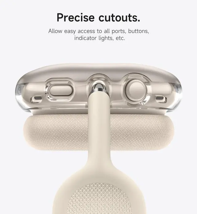 Alt view image 4 of 6 - for AirPods Max Case, TPU Anti-Scratch Ear Cups Cover, Rugged Shockproof Accessories Protective Cover - Natural Titanium