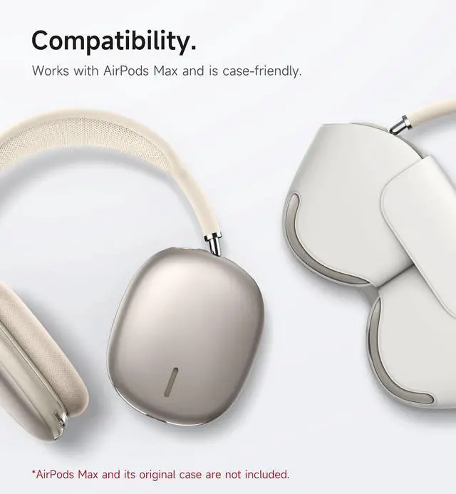 Alt view image 6 of 6 - for AirPods Max Case, TPU Anti-Scratch Ear Cups Cover, Rugged Shockproof Accessories Protective Cover - Natural Titanium