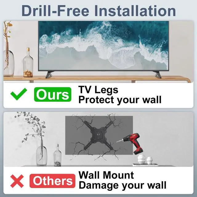 Alt view image 4 of 6 - Stand for LG TV Legs Replacement, TV Stand Legs for LG TV Stand 60UJ/65UJ/60UK/65UK 65UK6500 65UK6200 65UJ6300 65UJ6050 65UJ6200 65UJ630T 65UJ635T 65UK6090PUA 65UK6300PUE 60UJ6300 60UK6090 with Screws
