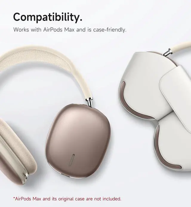 Alt view image 6 of 6 - AirPods Max Case, TPU Anti-Scratch Ear Cups Cover, Rugged Shockproof Protective Accessories for Apple Headphones - Desert Titanium