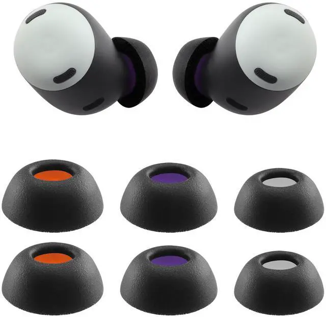 Main image of Replacement Foam Ear Tips for Google Pixel Buds Pro Earbuds | Not for Pixel Buds/Pixel Buds A-Series, Ultimate Comfort, 3 Pairs (S/M/L) (Black)