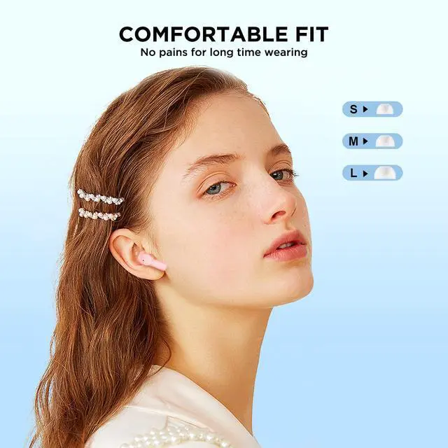 Alt view image 6 of 6 - True Wireless Earbuds 1 Bluetooth 5.3 in-Ear Headphones ENC Noise Cancellation with Transparent Charging Case, 32-Hour Playtime/Built-in Mic/Touch Control - Crystal Pink