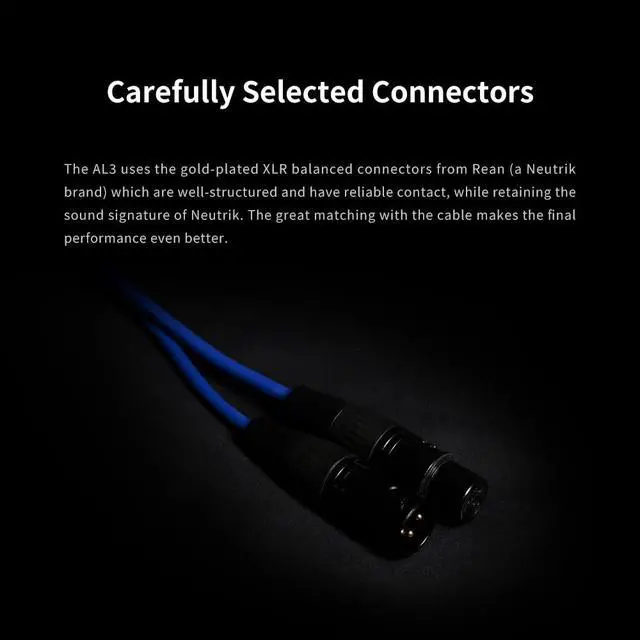 Alt view image 4 of 6 - AL3 XLR Balanced Male to Female 3-Pin Audio Cable (Pair) (1.5m)
