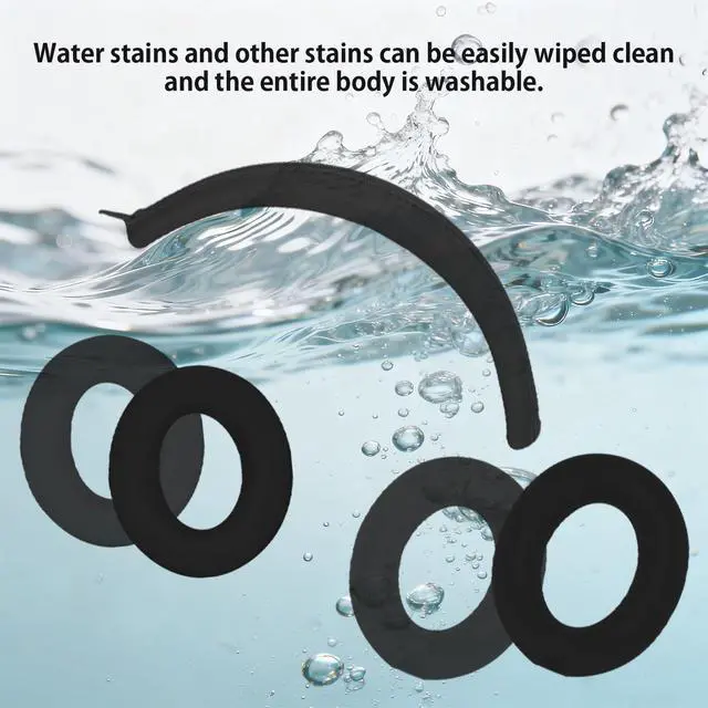 Alt view image 6 of 6 - Silicone Sweat Ear Covers Headband Cover for Beats Studio Pro & Beats Studio 3 Headphones Accessories, Soft Earpad Covers Case Cover Protector Sweatproof & Easy to Clean - Black