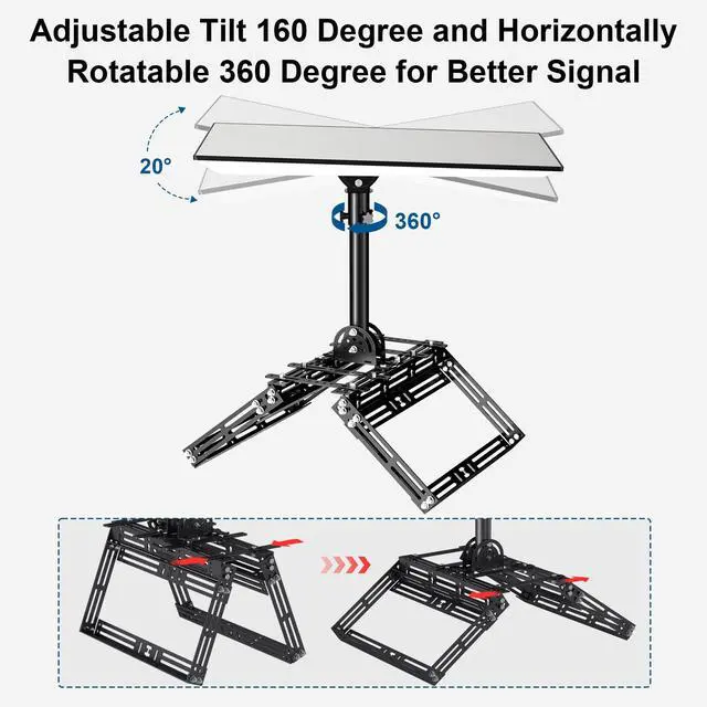 Alt view image 5 of 7 - Starlink Performance Gen 3 Roof Ridge Mount - No-Drill Installation Pole Mounting Kit with Pipe Adapter for Tilt Angle Adjustment, Compatible with Starlink Performance Gen 3 Dish