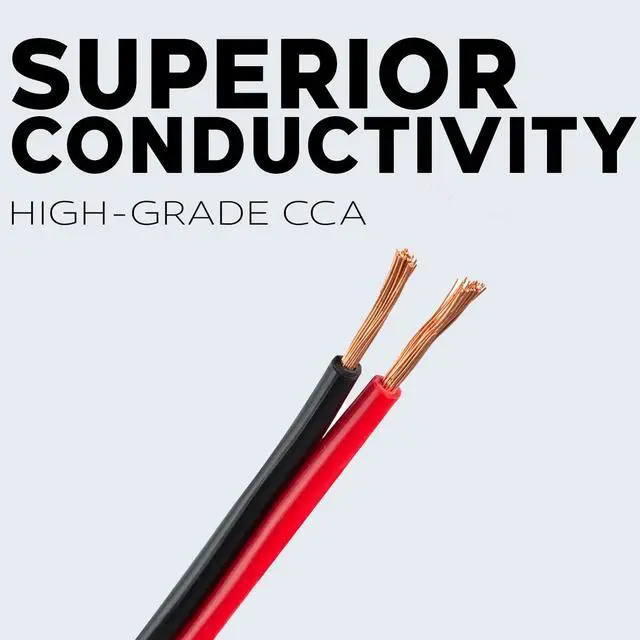 Alt view image 2 of 7 - 100 ft 10 Gauge CCA Red Black Stranded 2 Conductor Speaker Wire Car Home Audio