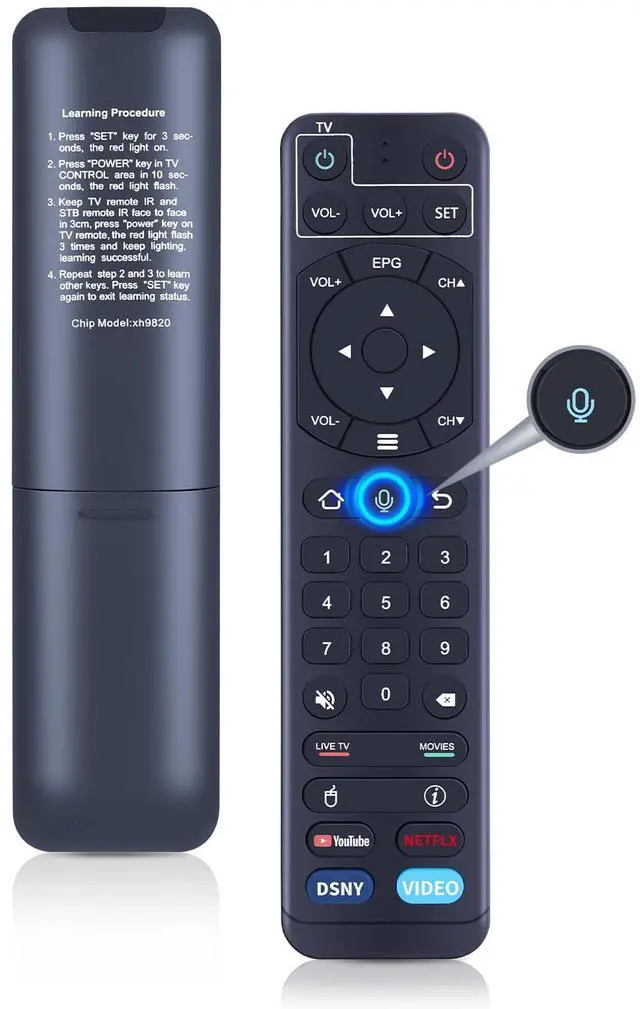 Main image of V2 Pro Voice Remote Control Replacement Compatible for vSeeBox V1 / V2 / Elite/Max, Replacement for OctaStream Elite Max Latest Technology Android TV Box 2023