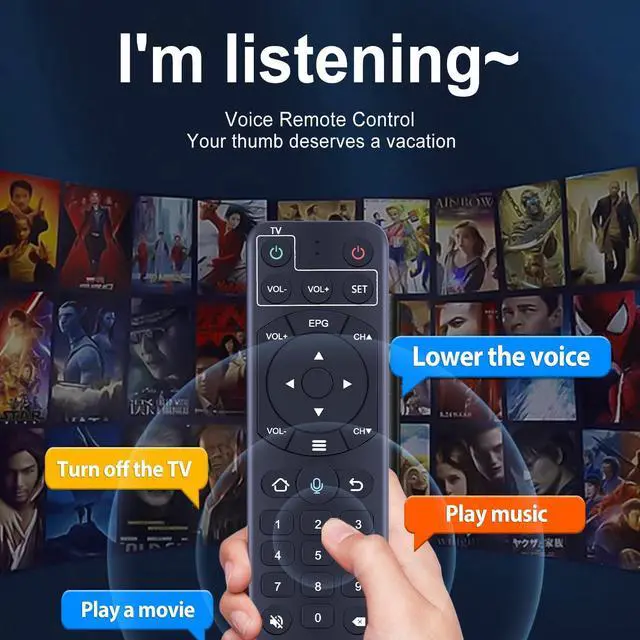 Alt view image 3 of 7 - V2 Pro Voice Remote Control Replacement Compatible for vSeeBox V1 / V2 / Elite/Max, Replacement for OctaStream Elite Max Latest Technology Android TV Box 2023