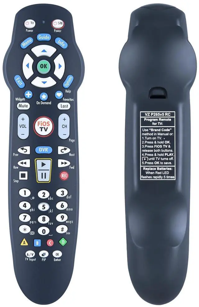 Main image of Replacement Remote Control Compatible with Verizon Fios VZ P265v5 P265v4 RC TV STB, for RC1445302/00B