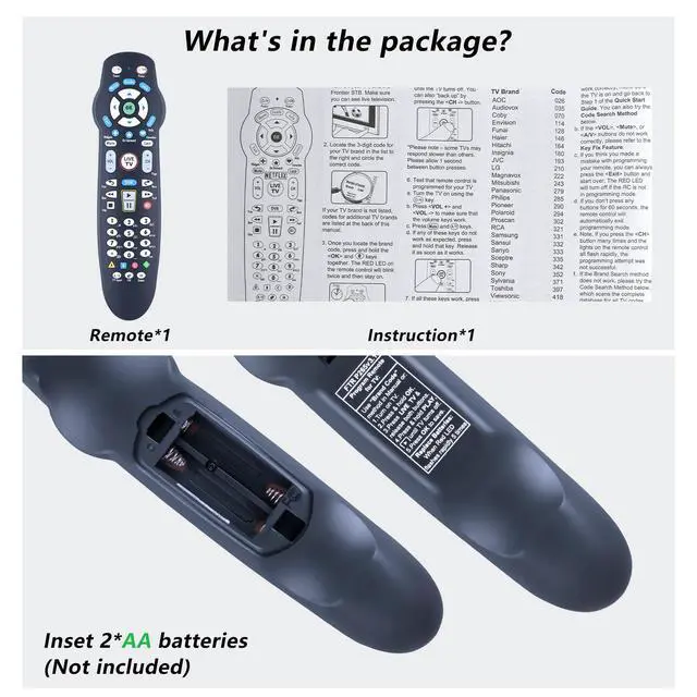 Alt view image 7 of 7 - Replacement Remote Control for Frontier Cable Box TV FTR P265v3.1, for Verizon FIOS RC26655006/03B