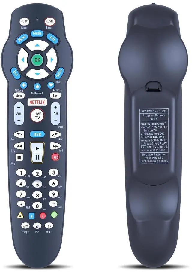 Main image of Replacement Remote Control Compatible with Frontier Cable Box TV P265v3.1, for Verizon Fios RC2655101/02B