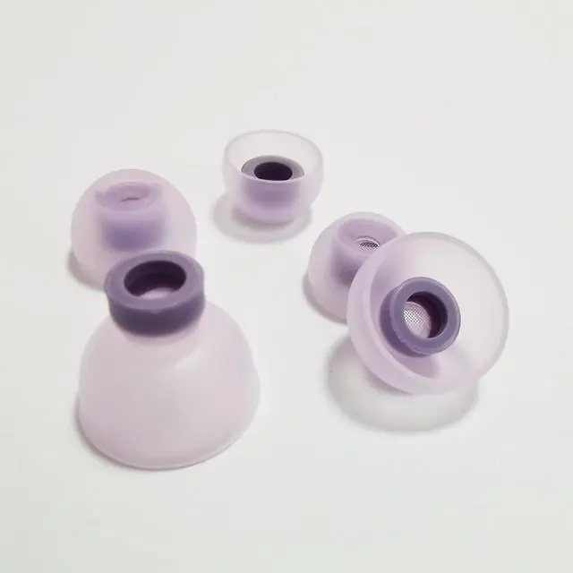 Alt view image 2 of 5 - Ultra Soft Silicone Earbuds Tips for Samsung Galaxy Buds 2/Buds+/Buds FE | Replacement Ear Tips for Galaxy Buds Earbuds with Filter Screen, Noise Isolation, Comfort Fit, 6 Pairs L/M/S, Purple