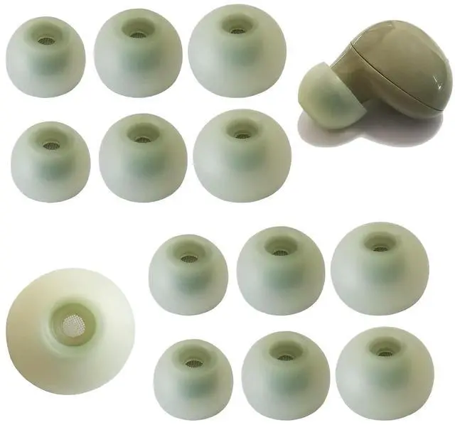 Main image of Ultra Soft Silicone Ear Tips for Samsung Galaxy Buds 2/Buds+/Buds FE | Replacement Earbuds Tips for Galaxy Buds Earbuds with Filter Screen Noise Isolation, Comfort Fit, 6 Pairs L/M/S, Green