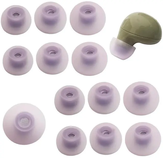 Main image of Ultra Soft Silicone Earbuds Tips for Samsung Galaxy Buds 2/Buds+/Buds FE | Replacement Ear Tips for Galaxy Buds Earbuds with Filter Screen, Noise Isolation, Comfort Fit, 6 Pairs L/M/S, Purple