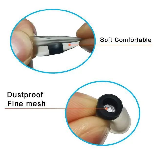 Alt view image 3 of 5 - Replacement Earbuds Tips for Samsung Galaxy Buds 2/Buds FE/Buds+ | Silicone Ear Tips for Galaxy Buds Earbuds with Filter Screen Noise Isolation, Comfort Fit, 6 Pairs L/M/S, Black