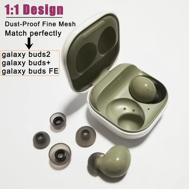 Alt view image 5 of 5 - Replacement Earbuds Tips for Samsung Galaxy Buds 2/Buds FE/Buds+ | Silicone Ear Tips for Galaxy Buds Earbuds with Filter Screen Noise Isolation, Comfort Fit, 6 Pairs L/M/S, Black