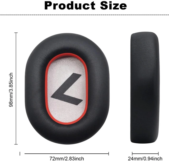 Alt view image 2 of 7 - Replacement Ear Pads for Plantronics Voyager 8200 UC/Plantronics Backbeat Pro2 Headphones, Comfortable Durable Headphone Ear Cover (Black)