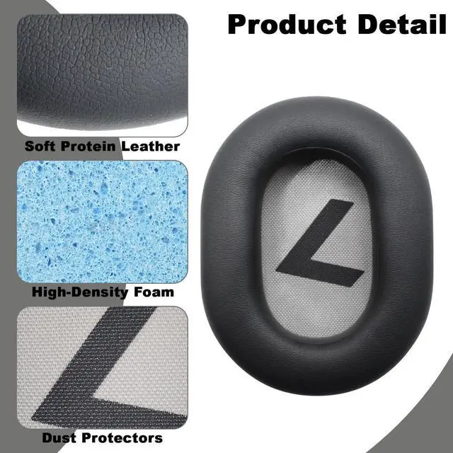 Alt view image 4 of 7 - Replacement Ear Pads for Plantronics Voyager 8200 UC/Plantronics Backbeat Pro2 Headphones, Comfortable Durable Headphone Ear Cover (White)