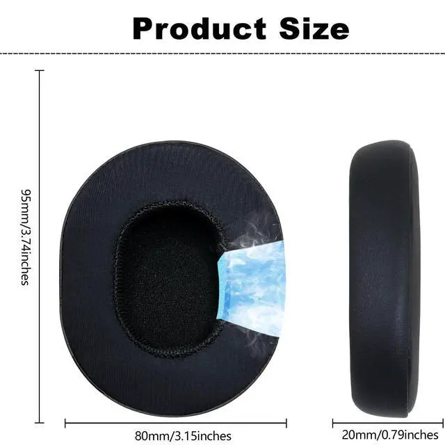Alt view image 2 of 7 - Replacement Ear Pads for Skullcandy Hesh 3/ANC/Evo & Crusher Wireless/ANC/Evo & Venue ANC Over-Ear Headphones, Replacement Ear Pads Cushion Cover Comfortable Durable Cushion (Gel Black)