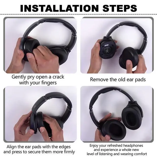 Alt view image 3 of 7 - Replacement Ear Pads for Skullcandy Hesh 3/ANC/Evo & Crusher Wireless/ANC/Evo & Venue ANC Over-Ear Headphones, Replacement Ear Pads Cushion Cover Comfortable Durable Cushion (Gel Black)