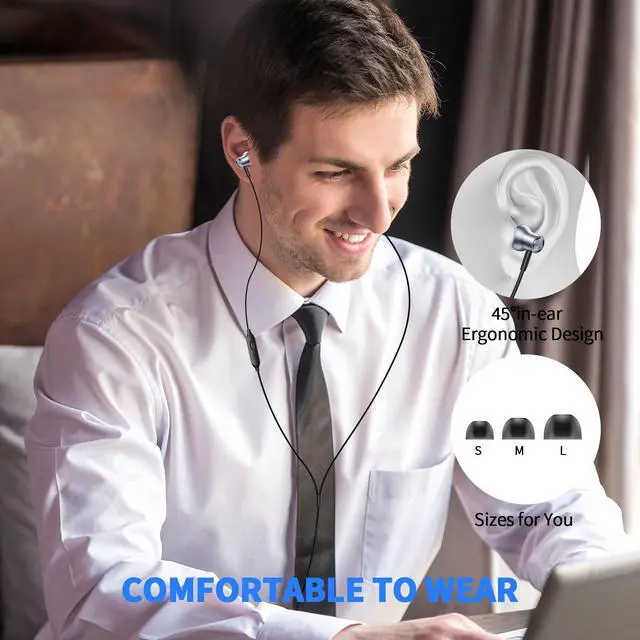 Alt view image 4 of 7 - 5.9ft Long Cord Earbuds Wired for Chromebook Laptop PC, Grey | Ear Buds Wired with 3.5mm Plug in Audio Jack Mic HiFi Stereo Wire Headphones Corded Earphones for Kindle School Class
