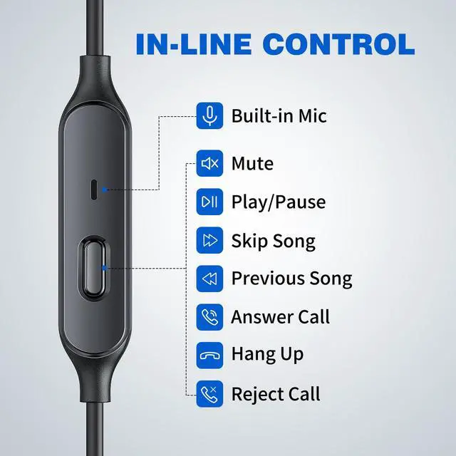 Alt view image 7 of 7 - 5.9ft Long Cord Earbuds Wired for Chromebook Laptop PC, Grey | Ear Buds Wired with 3.5mm Plug in Audio Jack Mic HiFi Stereo Wire Headphones Corded Earphones for Kindle School Class