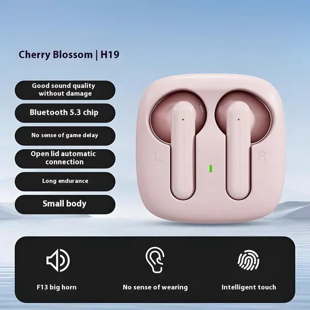 Alt view image 3 of 6 - Wireless Earbuds, 2025 Bluetooth Headphones 5.3 HiFi Stereo Headphone with 20 Hours of Playback Life in-Ear Earbuds, IP7 Waterproof Headphones Sport Headphones for Android iOS (Pink)