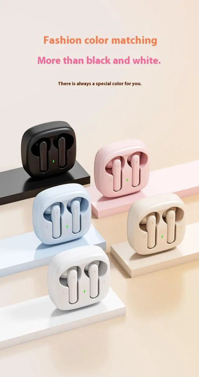 Alt view image 6 of 6 - Wireless Earbuds, 2025 Bluetooth Headphones 5.3 HiFi Stereo Headphone with 20 Hours of Playback Life in-Ear Earbuds, IP7 Waterproof Headphones Sport Headphones for Android iOS (Pink)